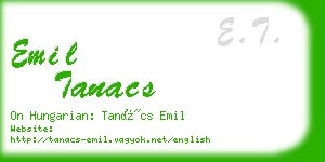 emil tanacs business card